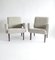 Brutalist Armchairs in Light Grey French Linen, 1970s, Set of 2, Image 4