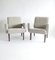 Fauteuils Brutalistes en Lin Gris Clair, France, 1970s, Set de 2 4