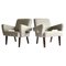 Fauteuils Brutalistes en Lin Gris Clair, France, 1970s, Set de 2 1