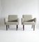 Brutalist Armchairs in Light Grey French Linen, 1970s, Set of 2 3
