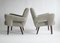 Brutalist Armchairs in Light Grey French Linen, 1970s, Set of 2 6