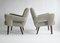 Brutalist Armchairs in Light Grey French Linen, 1970s, Set of 2, Image 6