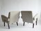 Brutalist Armchairs in Light Grey French Linen, 1970s, Set of 2 7