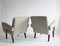 Fauteuils Brutalistes en Lin Gris Clair, France, 1970s, Set de 2 7