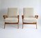 Lounge Chairs in Off White Linen by Paolo Buffa, 1960s, Set of 2 3
