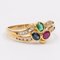 Vintage Yellow Gold Ring with Sapphire, Ruby, Emerald and Diamonds, 1970s 3