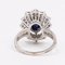Vintage 18k White Gold Sapphire & Diamonds Daisy Ring, 1960s 5