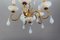 Italian Florentine Gilt Metal and White Opalescent Glass Five-Light Chandelier, 1970s, Image 10