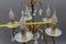 Italian Florentine Gilt Metal and White Opalescent Glass Five-Light Chandelier, 1970s, Image 15