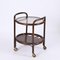 Mid-Century Bar Serving Cart in Bamboo, Rattan and Smoked Glass, Italy, 1970s, Image 1