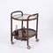 Mid-Century Bar Serving Cart in Bamboo, Rattan and Smoked Glass, Italy, 1970s 8