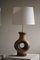 Danish Modern Ceramic Large Table Lamp in Green-Brown Colors, 1960s, Image 11