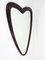 Italian Heart-Shaped Faceted Wall Mirror, 1940s, Image 3