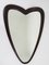 Italian Heart-Shaped Faceted Wall Mirror, 1940s 6