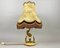 Lampe de Bureau Vintage Poisson avec Abat-Jour en Onyx avec Figurines de Poissons en Bronze 1