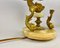 Vintage Tischlampe Fisch mit Schirmlampe aus Onyx mit Fischfiguren aus Bronze 7