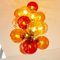 Suspension Lamp with Murano Blown Glass Balls and Chrome Structure, 1980s 10