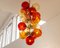 Suspension Lamp with Murano Blown Glass Balls and Chrome Structure, 1980s, Image 2