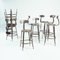 Industrial Bar Stools with Whale Back, Set of 5 13