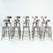 Industrial Bar Stools with Whale Back, Set of 5 1