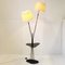 Mid-Century French Floor Lamp in Brass, Steel & Glass attributed to Maison Lunel, 1950s 4