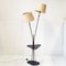 Mid-Century French Floor Lamp in Brass, Steel & Glass attributed to Maison Lunel, 1950s 1