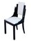 Art Deco Dining Room Chairs in Black Lacquer and White, 1930s, Set of 6 2