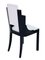 Art Deco Dining Room Chairs in Black Lacquer and White, 1930s, Set of 6 6