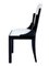 Art Deco Dining Room Chairs in Black Lacquer and White, 1930s, Set of 6 3