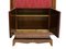 Mueble de bar Art Déco cónico de cuero rojo de Jean Pascaud, Francia, años 30, Imagen 4