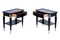 Tables de Chevet Art Déco en Laque de Piano Noire avec Tiroirs, France, 1940s, Set de 2 2