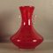 Vase Vintage en Verre Rouge avec Poignée de Murano, 1950s 1