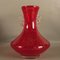 Vase Vintage en Verre Rouge avec Poignée de Murano, 1950s 3
