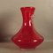 Vase Vintage en Verre Rouge avec Poignée de Murano, 1950s 6