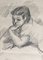 Emile-François Chambon, Petite fille pensive, 1946, Pencil on Paper, Cadre 5