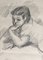 Emile-François Chambon, Petite fille pensive, 1946, Pencil on Paper, Cadre, Image 5