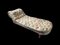 Chaise longue británica victoriana antigua de lino floral, década de 1800, Imagen 10