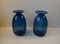 Blaue dänische Blaue Capri Glasvasen von Jacob E. Bang für Holmegaard, 1960er, 2er Set 4