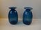 Danish Blue Capri Glass Vases by Jacob E. Bang for Holmegaard, 1960s, Set of 2, Image 4