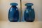 Danish Blue Capri Glass Vases by Jacob E. Bang for Holmegaard, 1960s, Set of 2 6