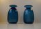 Danish Blue Capri Glass Vases by Jacob E. Bang for Holmegaard, 1960s, Set of 2 3