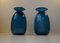 Vases Capri Bleu en Verre par Jacob E. Bang pour Holmegaard, Danemark, 1960s, Set de 2 3