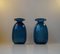 Vases Capri Bleu en Verre par Jacob E. Bang pour Holmegaard, Danemark, 1960s, Set de 2 1