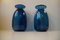 Danish Blue Capri Glass Vases by Jacob E. Bang for Holmegaard, 1960s, Set of 2 5