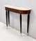 Vintage Italian Console Table with Demilune Marble Top, 1950s 8