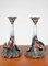 20th Century French Pottery Candlesticks by Keller & Guérin for Lunéville, Saint Clement, Set of 2 3