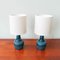 Blaue Keramik Tischlampen von Secla, 1960er, 2er Set 6