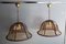 Lámparas colgantes italianas de bambú y cristal curvado, años 70. Juego de 2, Imagen 1