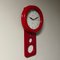 Italian Lacquered Red Wall Clock by Lowell, 1970s 5