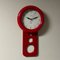 Horloge Murale Laquée Rouge par Lowell, Italie, 1970s 8